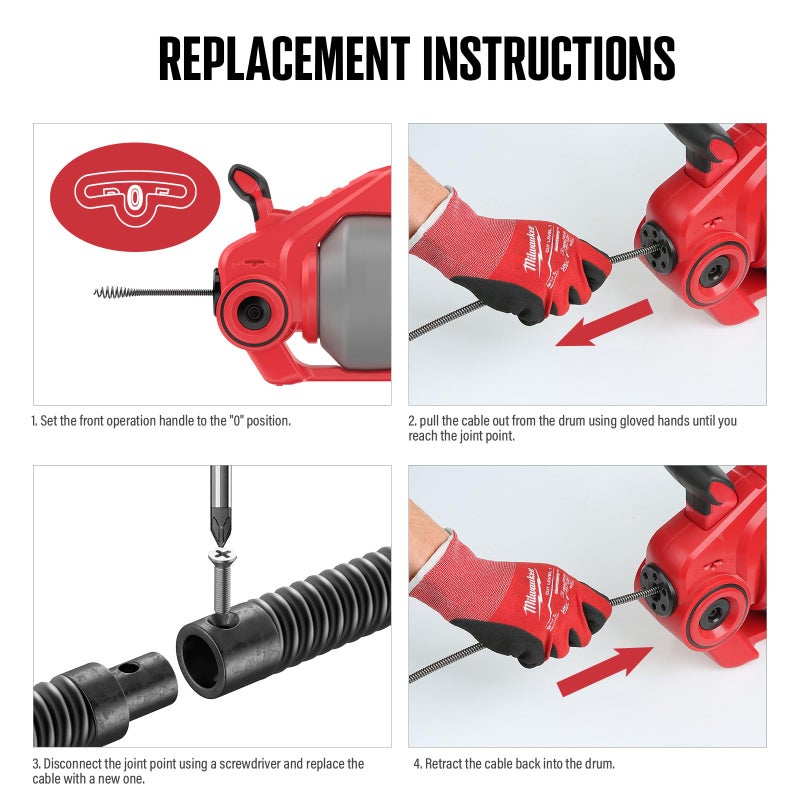 POPULO 25FT Replaceable Cable, Compatible with POPULO Electric Drain Auger(CADL-2004, PEDC-23), Supports Manual Operation. - Image 5